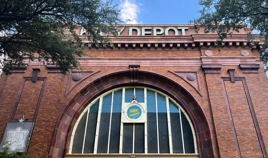 Katy Depot in Denison Texas, industrial vintage architecture newly renovated and supporting small business