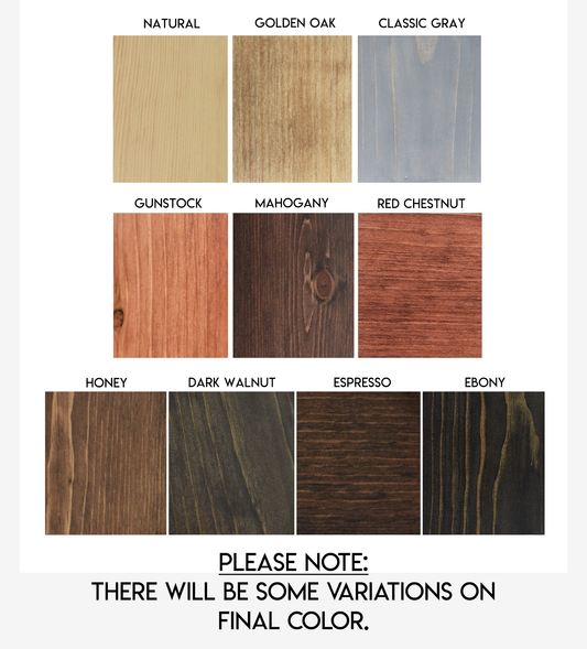 JT Industrial Designs wood furnishings stain swatches
