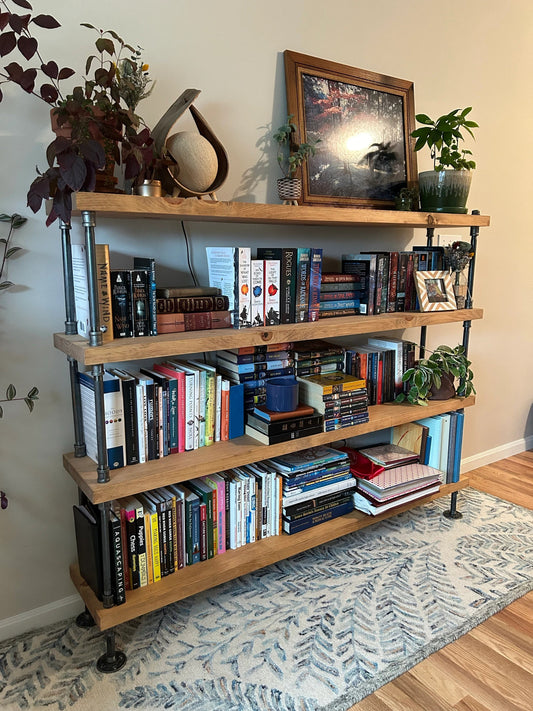 Industrial Style Bookcase - 72" Length
