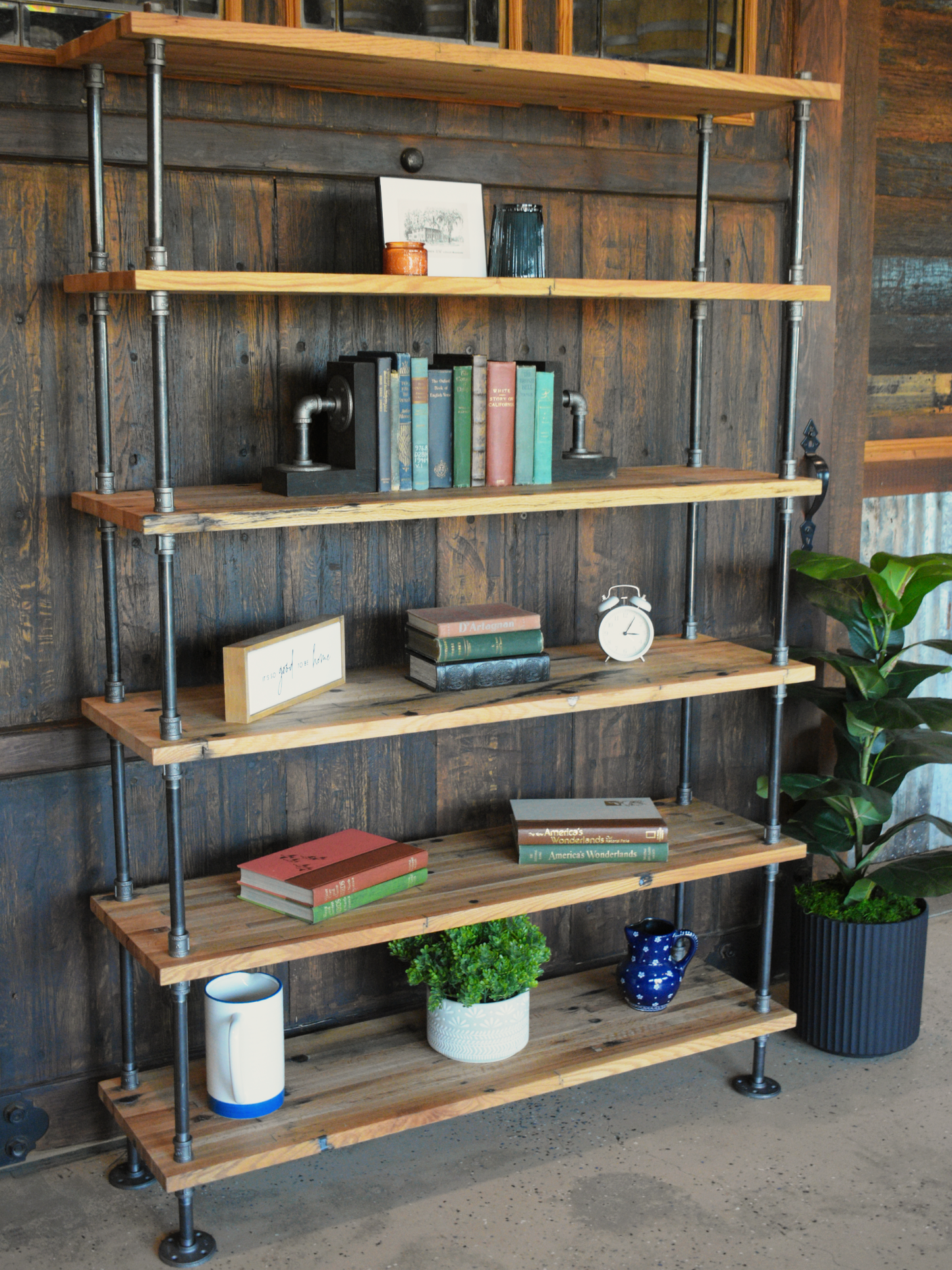 Reclaimed Oak Industrial Bookcase
