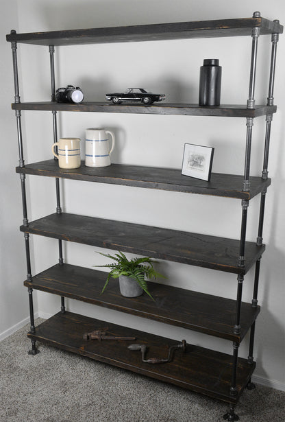 Wide Depth Industrial Style Bookcase - 14" Depth