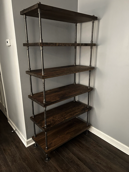 Wide Depth Industrial Style Bookcase - 16" Depth