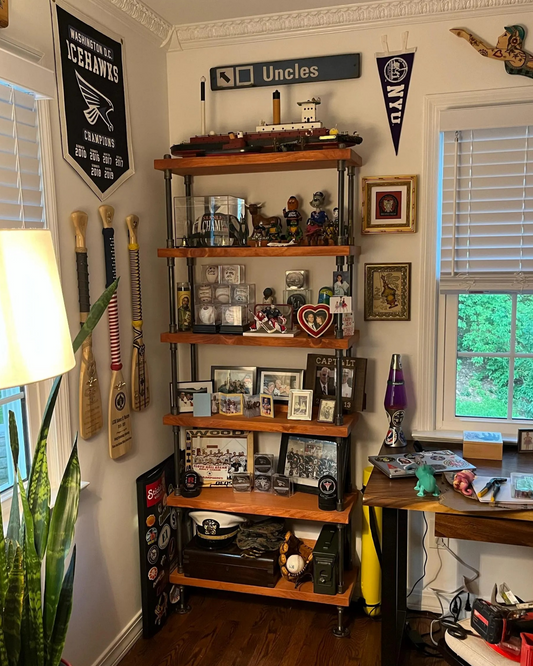 Industrial Style Bookcase - 30" Length