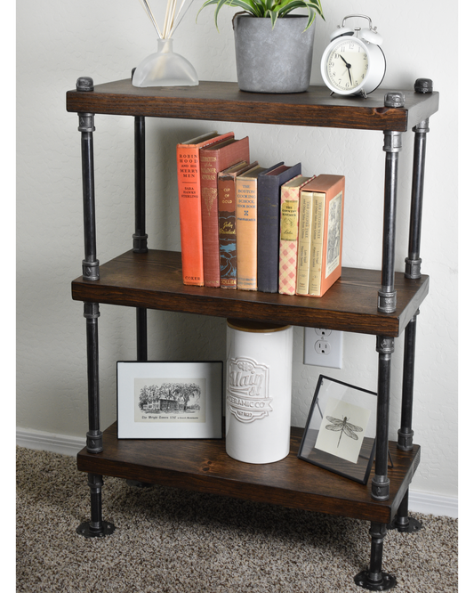 Industrial Style Bookcase - 24" Length