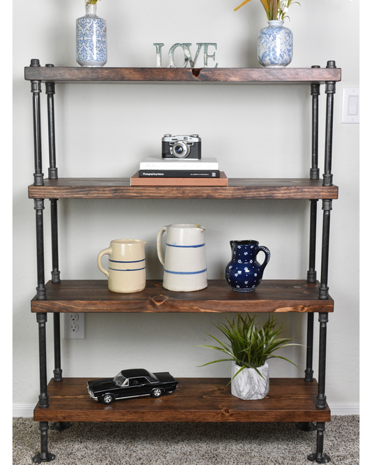 Industrial Style Bookcase - 36" Length