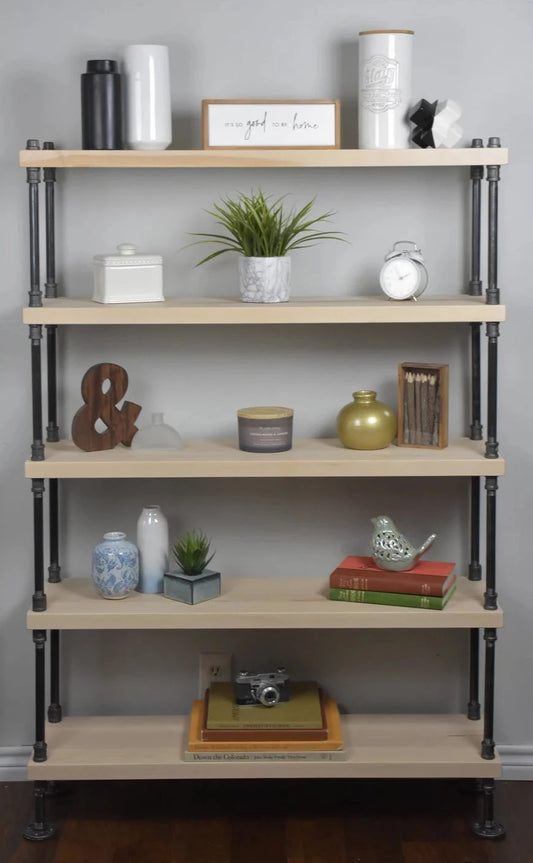 Maple Industrial Style Bookcase
