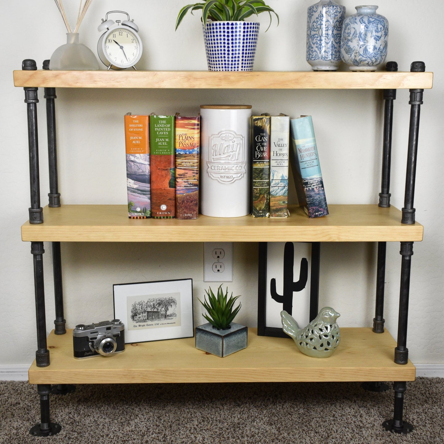 Industrial Style Bookcase - 36" Length