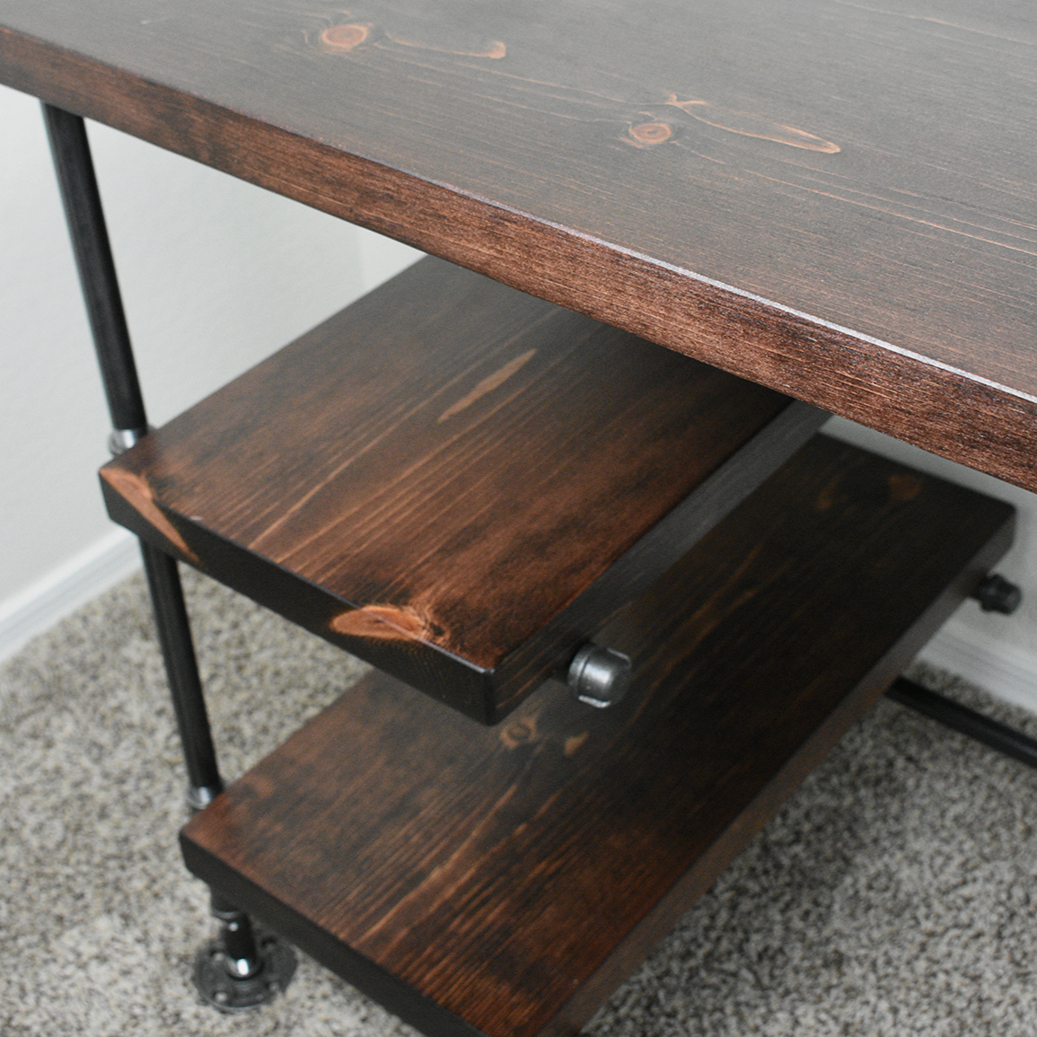 Industrial Style Desk with Shelving
