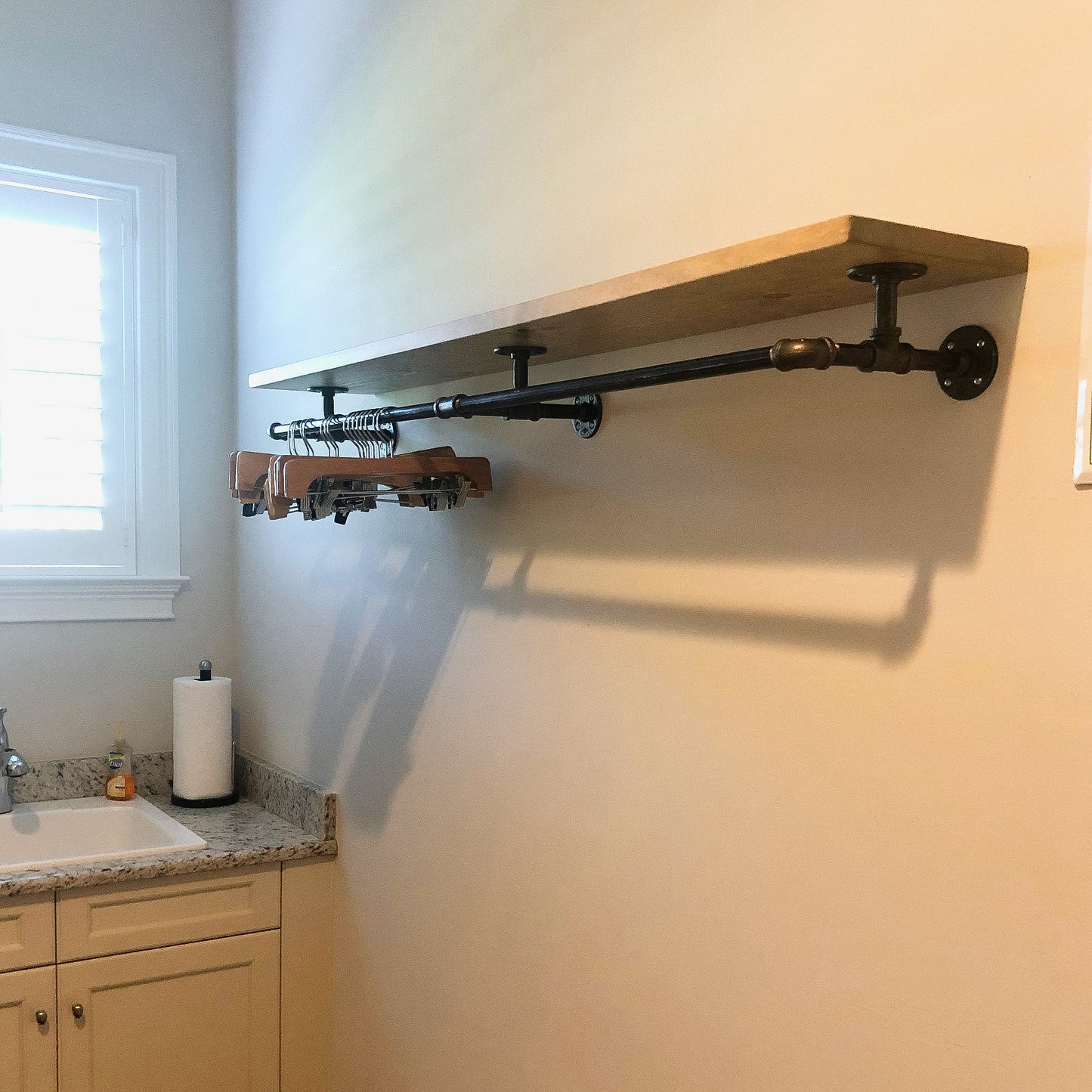 Extra Long Shelf with Hanger Rack (44" - 68")