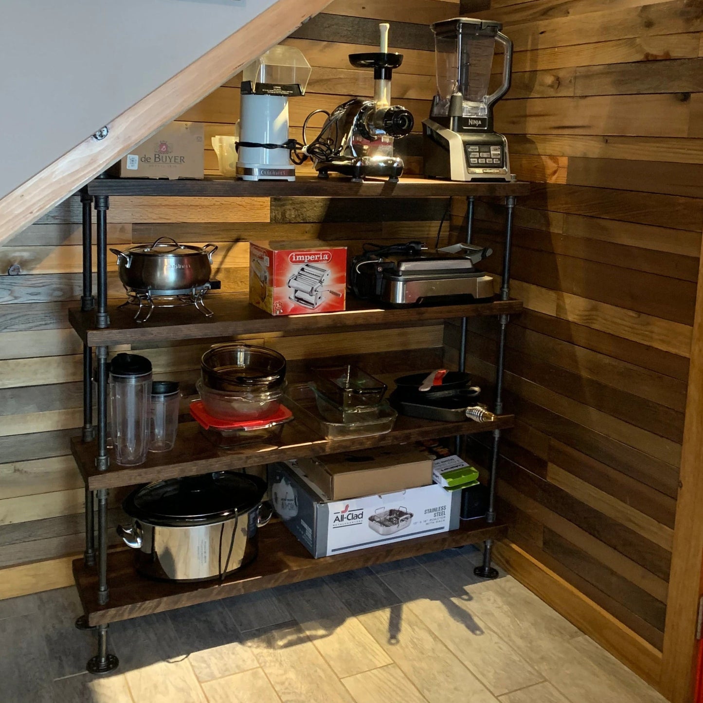 Industrial Style Bookcase - 48" Length