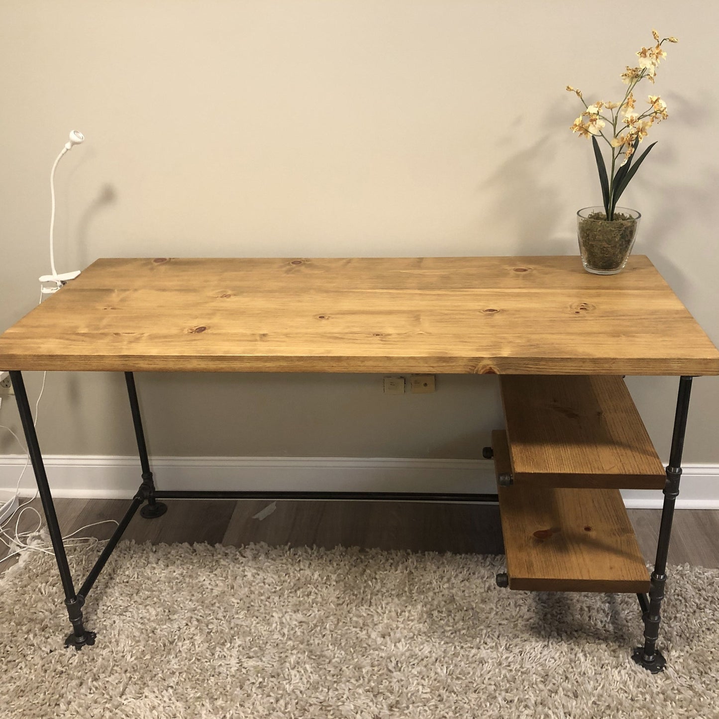 Industrial Style Desk with Shelving