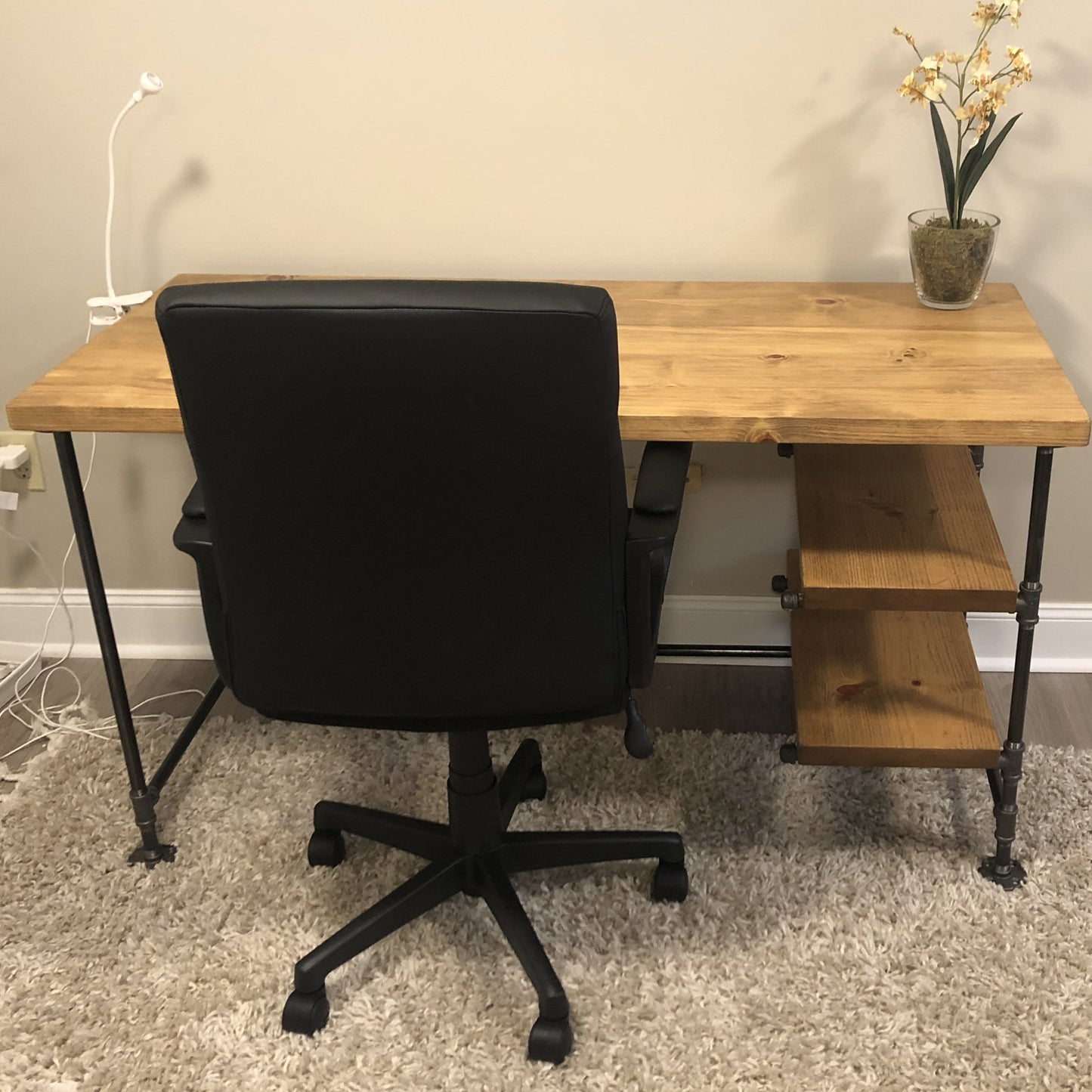 Industrial Style Desk with Shelving