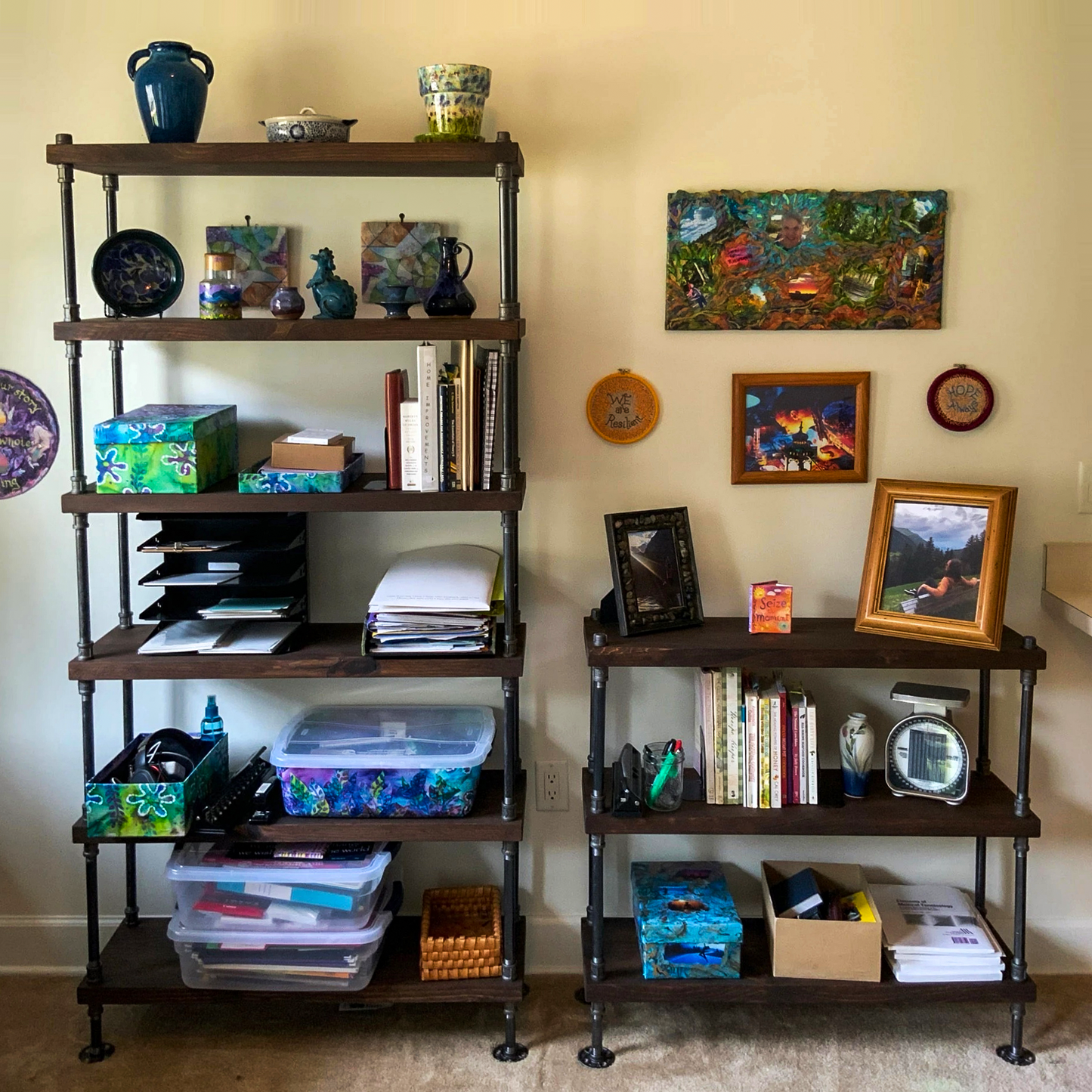 Industrial Style Bookcase - 36" Length