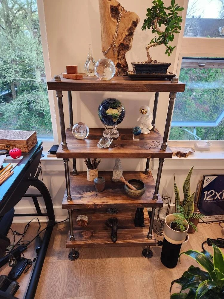 Wide Depth Industrial Style Bookcase - 14" Depth