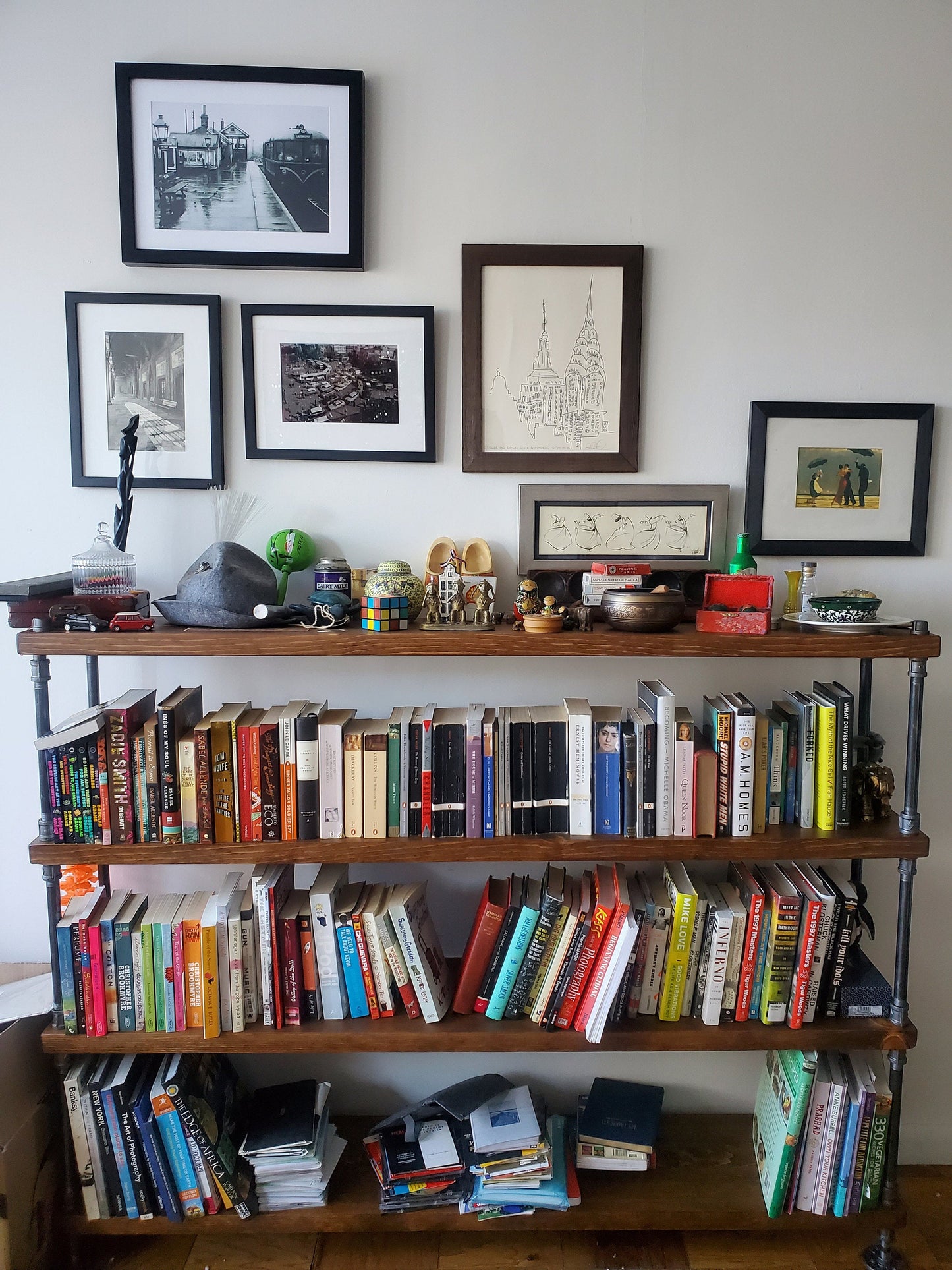 Industrial Style Bookcase - 72" Length