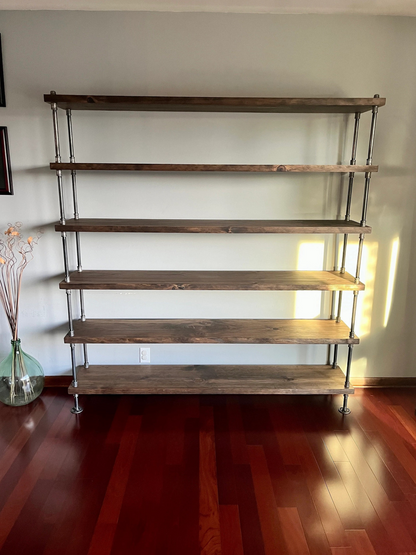 Industrial Style Bookcase - 72" Length