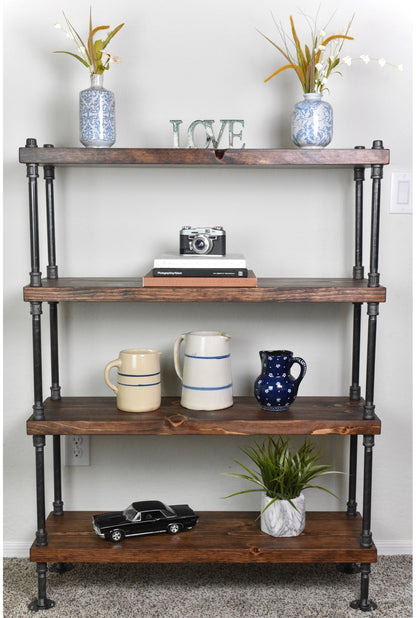 Industrial Style Bookcase - 30" Length