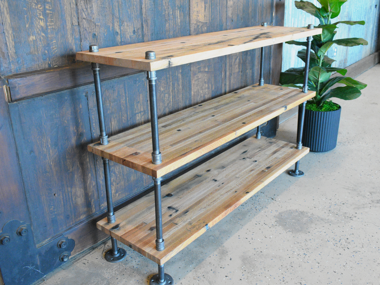 Reclaimed Oak Industrial Bookcase