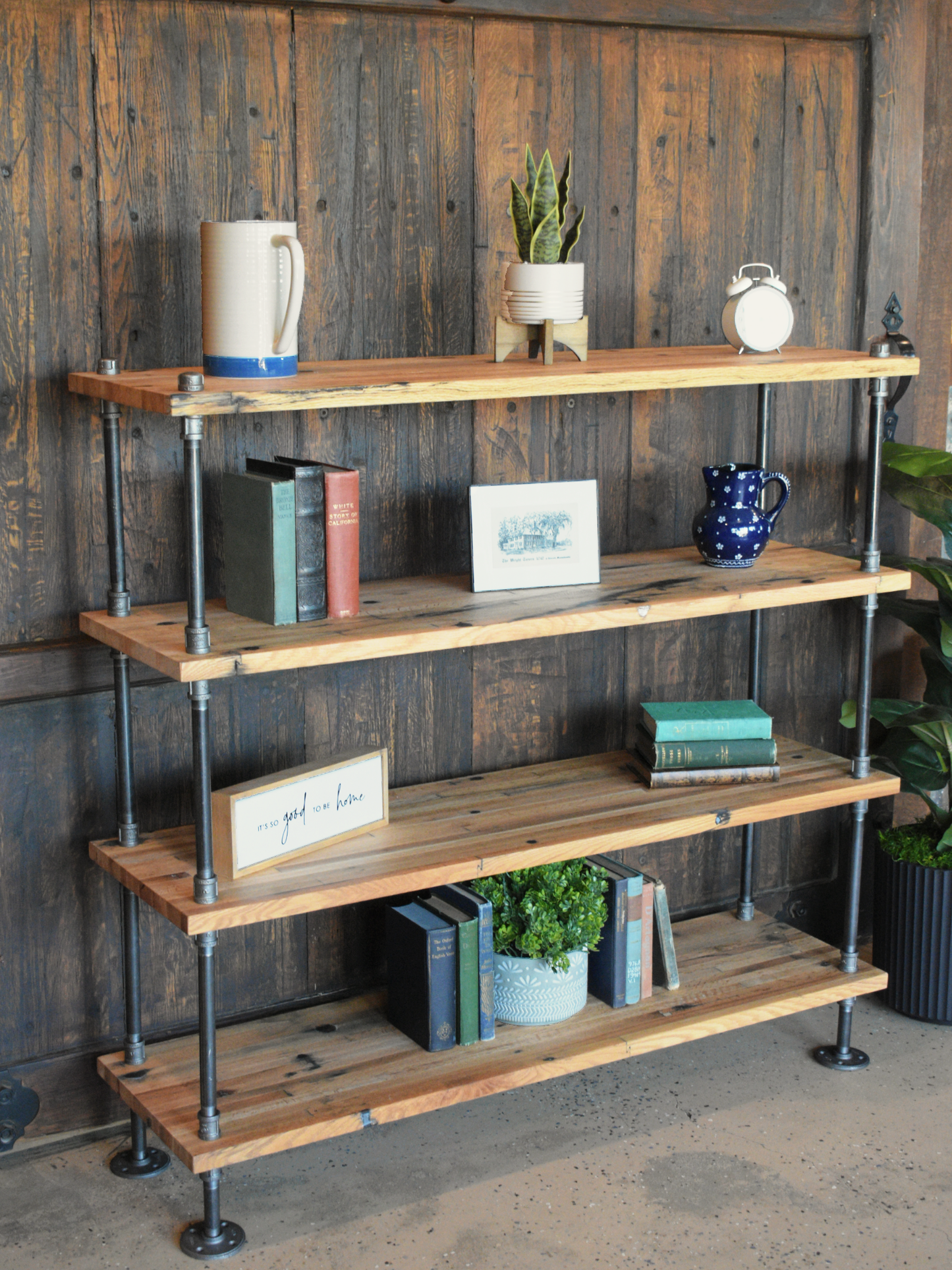 Reclaimed Oak Industrial Bookcase