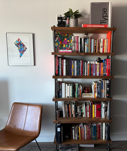 Industrial Style Bookcase - 36" Length