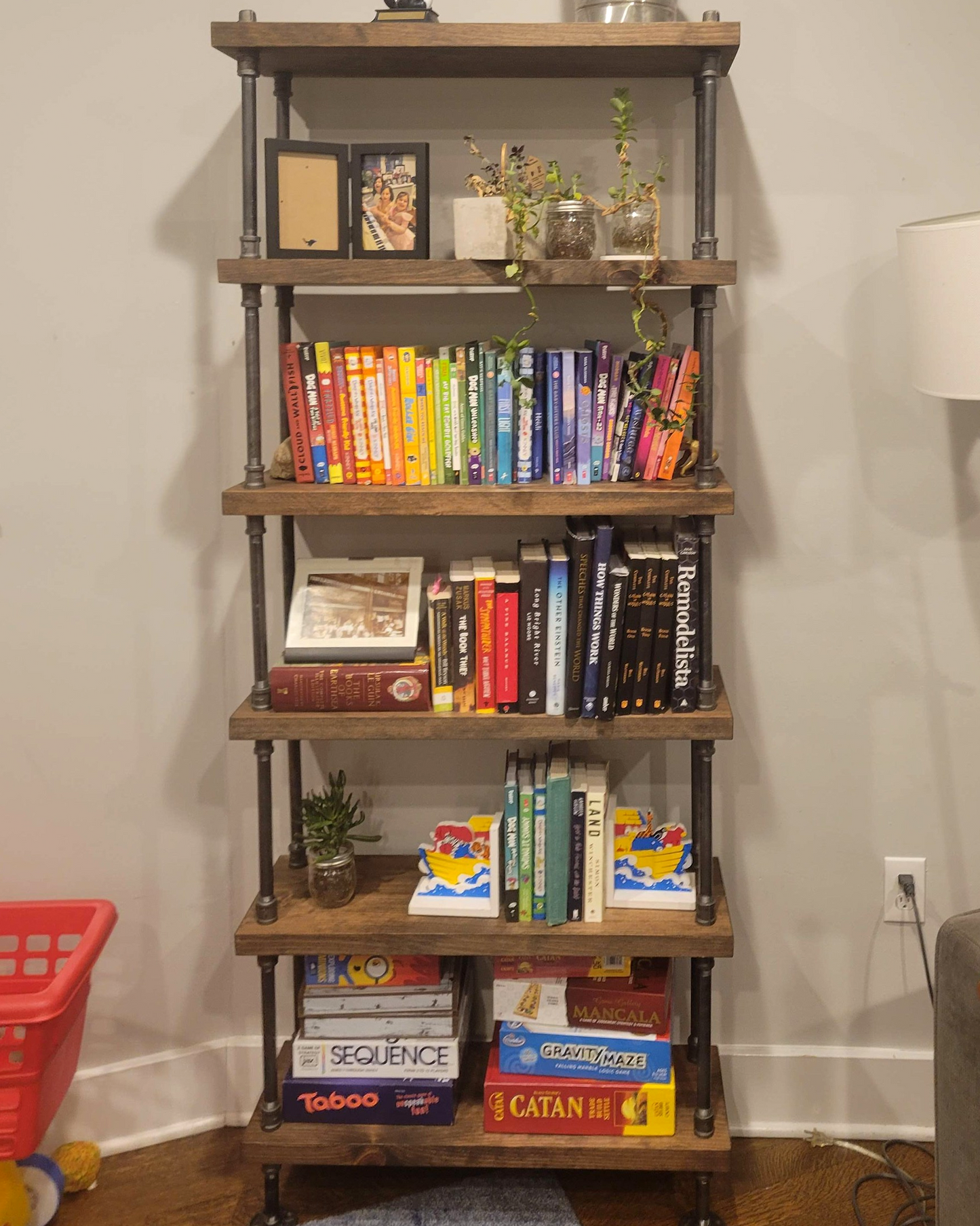 Industrial Style Bookcase - 30" Length