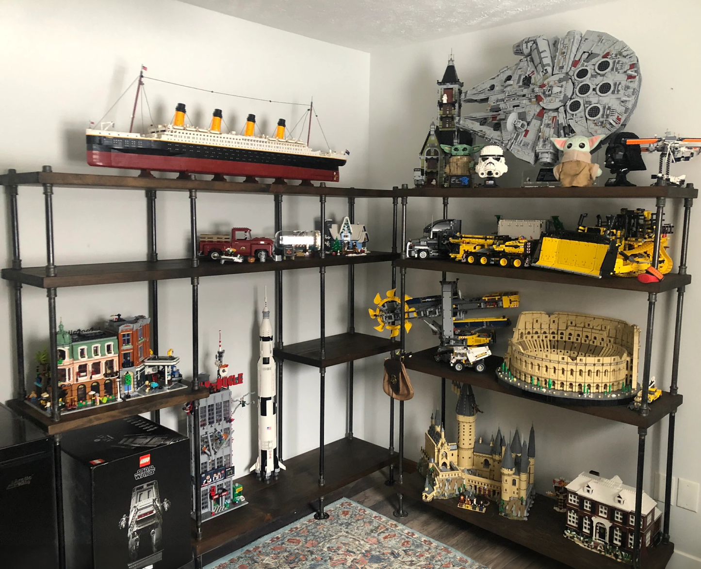 Wide Depth Industrial Style Bookcase - 16" Depth