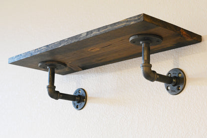 Wood Shelf with Elbow Brackets