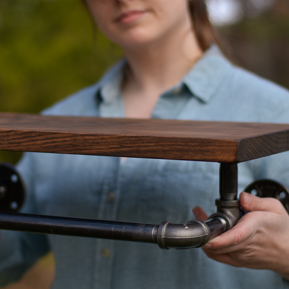 Wood Shelf with Hanger Rack (18" - 36”)