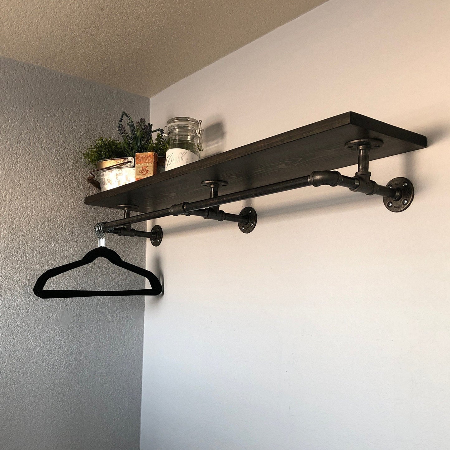 Extra Long Shelf with Hanger Rack (44 - 72)